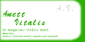 anett vitalis business card